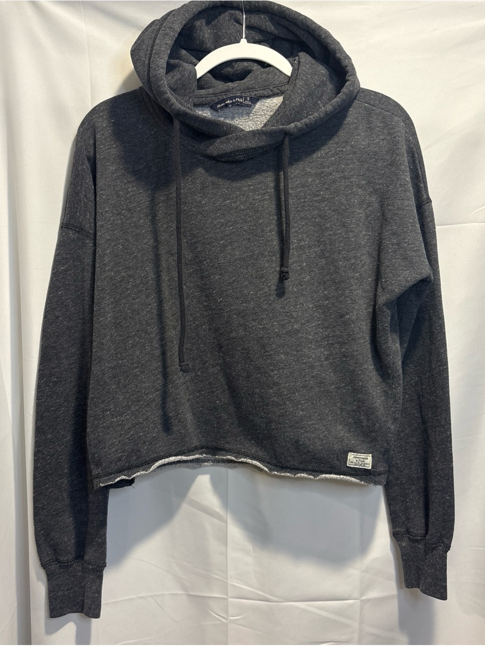 Abercrombie & Fitch Charcoal Cropped Cowl Hoodie